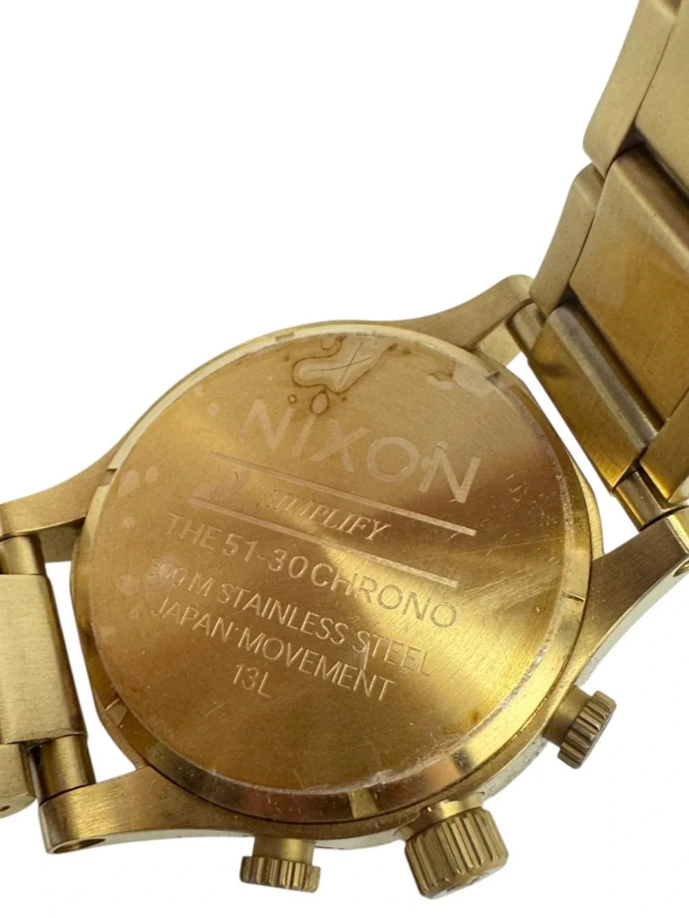 Nixon Men’s 51-30 Chronograph Watch, 51mm All Gold‎ Needs Battery Professional